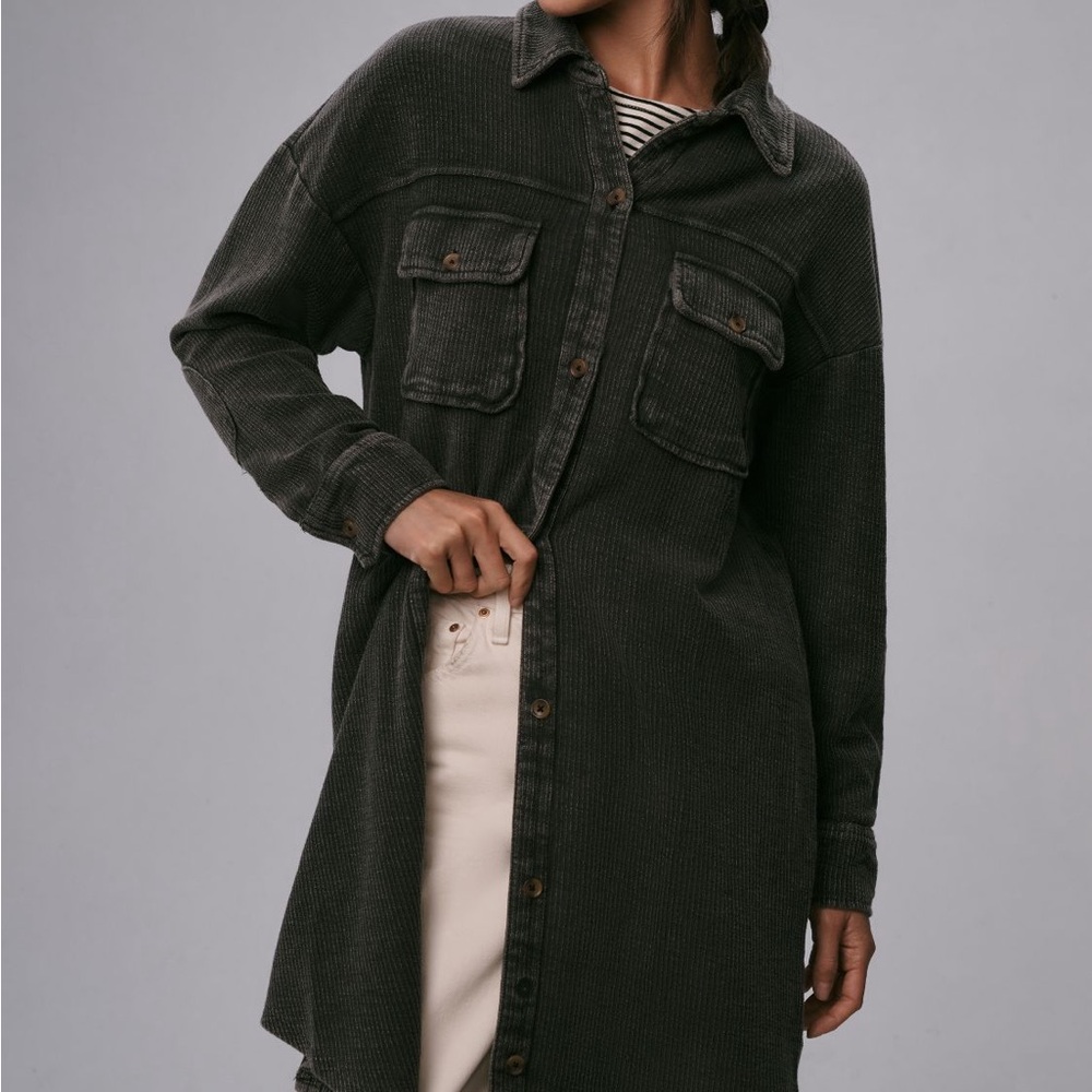 NWT Charcoal grey Pilcro Anthropologie shacket M